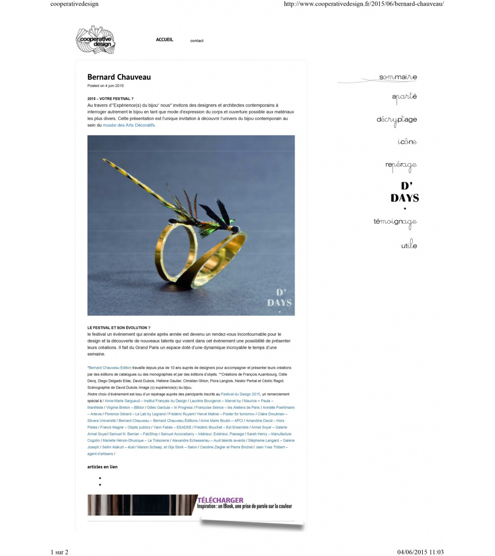 Bijoux d'artistes aux Arts déco de Paris - Cooperativedesign.fr (juin 2015)