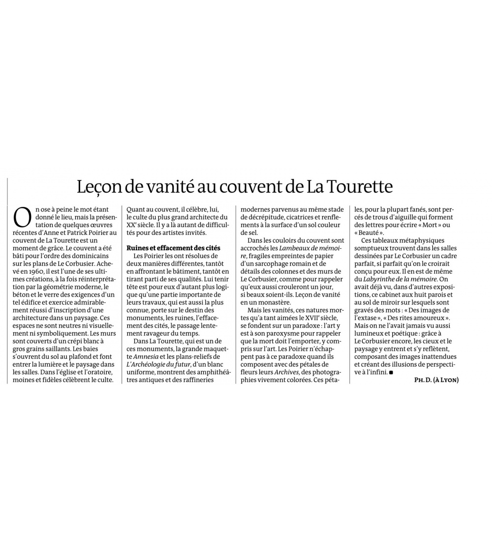 Mémoire des murs - Le Monde (12.09.13)