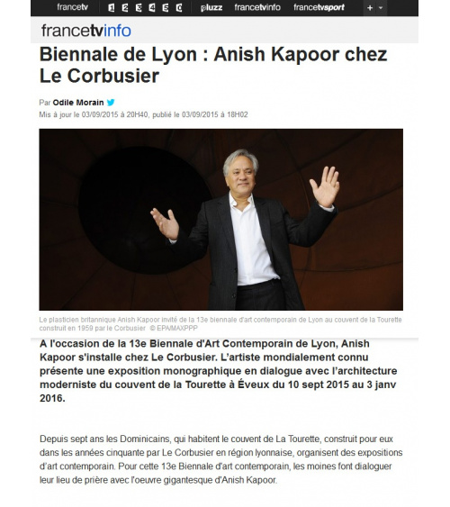 Francetvinfo - Anish Kapoor chez Le Corbusier (03.09.2015)