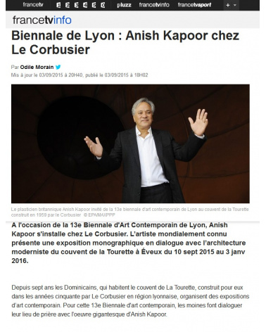 Francetvinfo - Anish Kapoor chez Le Corbusier (03.09.2015)