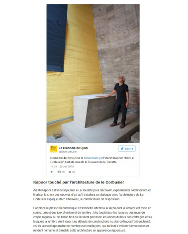 Francetvinfo - Anish Kapoor chez Le Corbusier (03.09.2015)