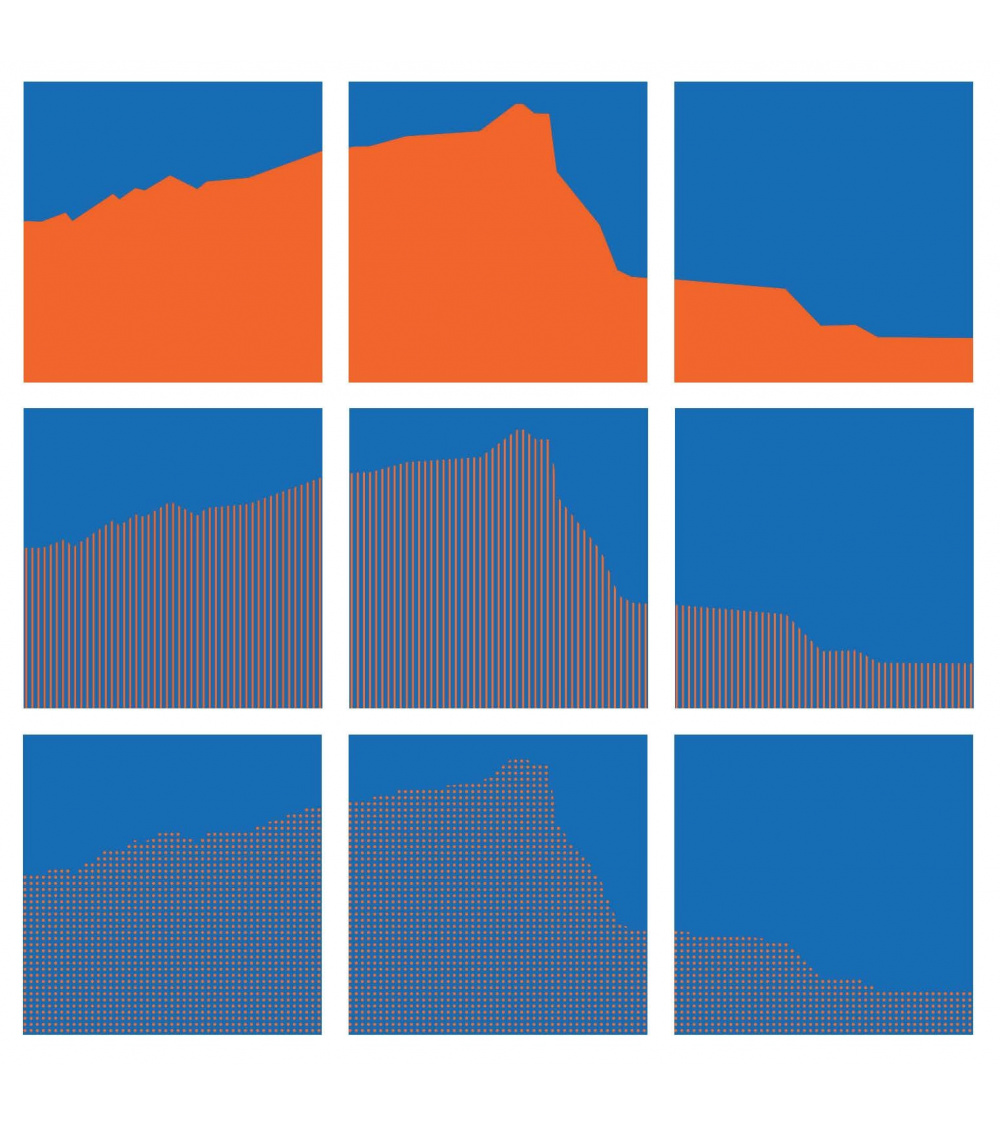 Vera Molnar - Sainte-Victoire Interchangeables (Orange & Blue)