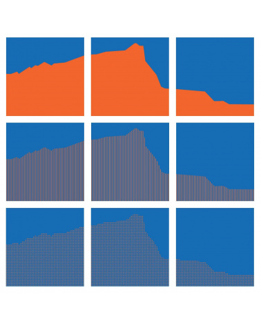 Vera Molnar - Sainte-Victoire Interchangeables (Orange & Bleu)