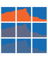Vera Molnar - Sainte-Victoire Interchangeables (Orange & Bleu)