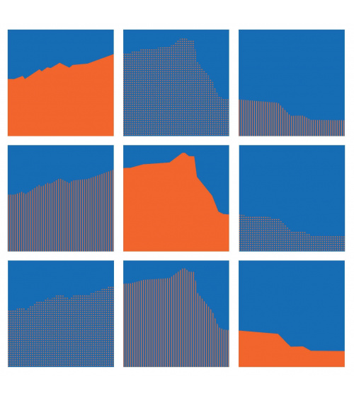 Vera Molnar - Sainte-Victoire Interchangeables (Orange & Bleu)