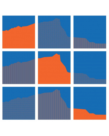 Vera Molnar - Sainte-Victoire Interchangeables (Orange & Bleu)