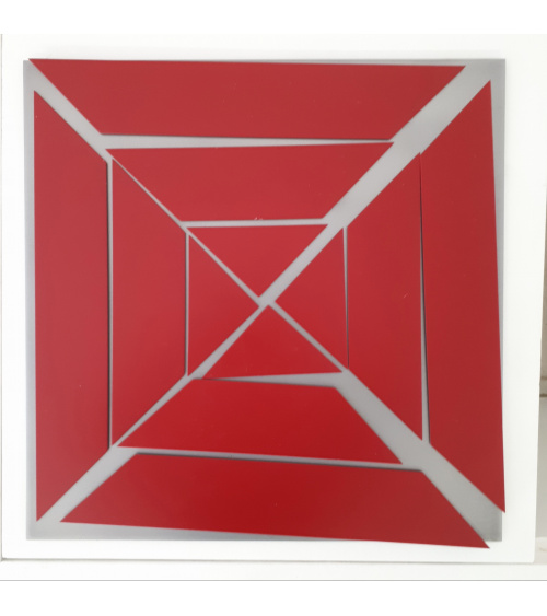 Vera Molnar - Carré coupé en 12 en diagonales