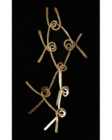 Saint Laurent Opyum Brooch Rope In Brass in Metallic