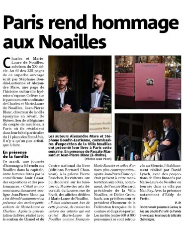 Charles et Marie-Laure de Noailles dans Var-Matin