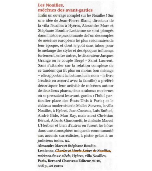 Charles et Marie-Laure de Noailles dans The Art Newspaper