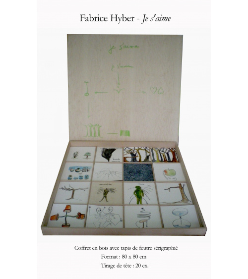 Fabrice Hyber - Je s'aime - tapis feutre peint original